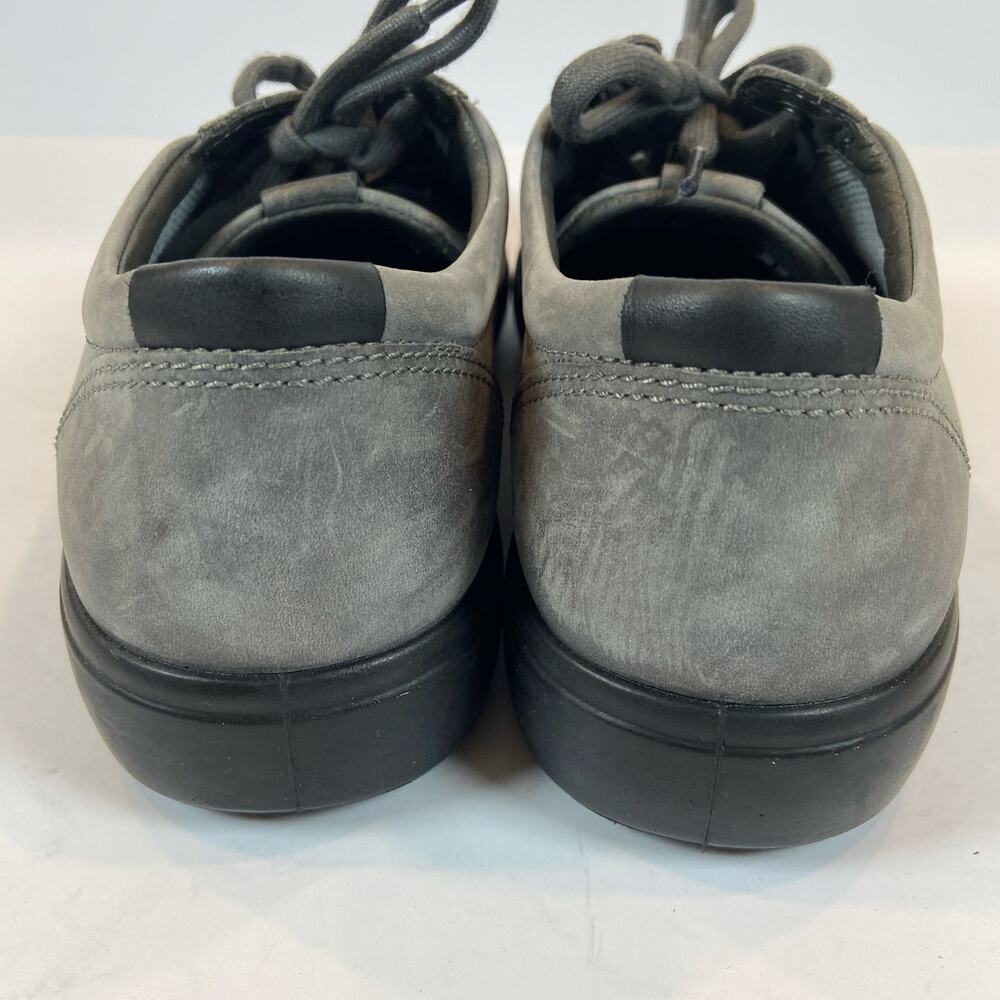 Ecco Men's Gray Casual Lace Up Sneakers Low Top Leather Size 9 - Picture 6 of 9